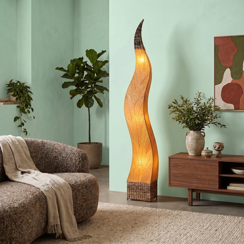 Lampe sur pied colonne 72 po Zoye, Orange