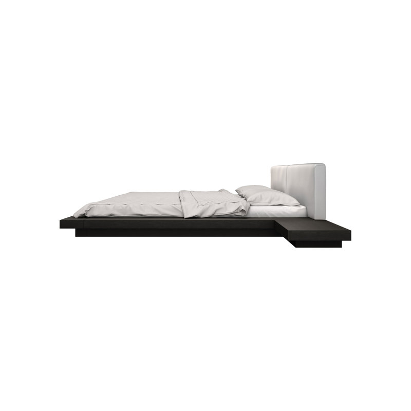 Upholstered Bed, King, Wenge/Pearl Gray Fabric