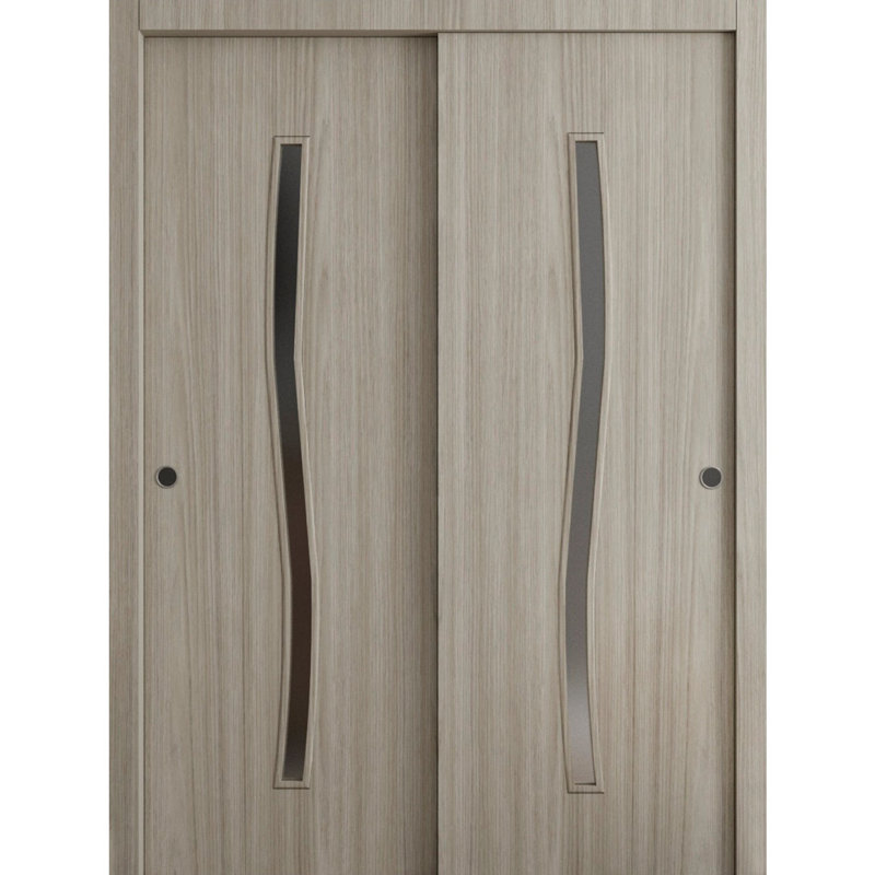Portes coulissantes de contournement de placard - ESSENTIAL 8002 - Ensemble de quincaillerie Rails - Portes de garde-robe de chambre en bois massif