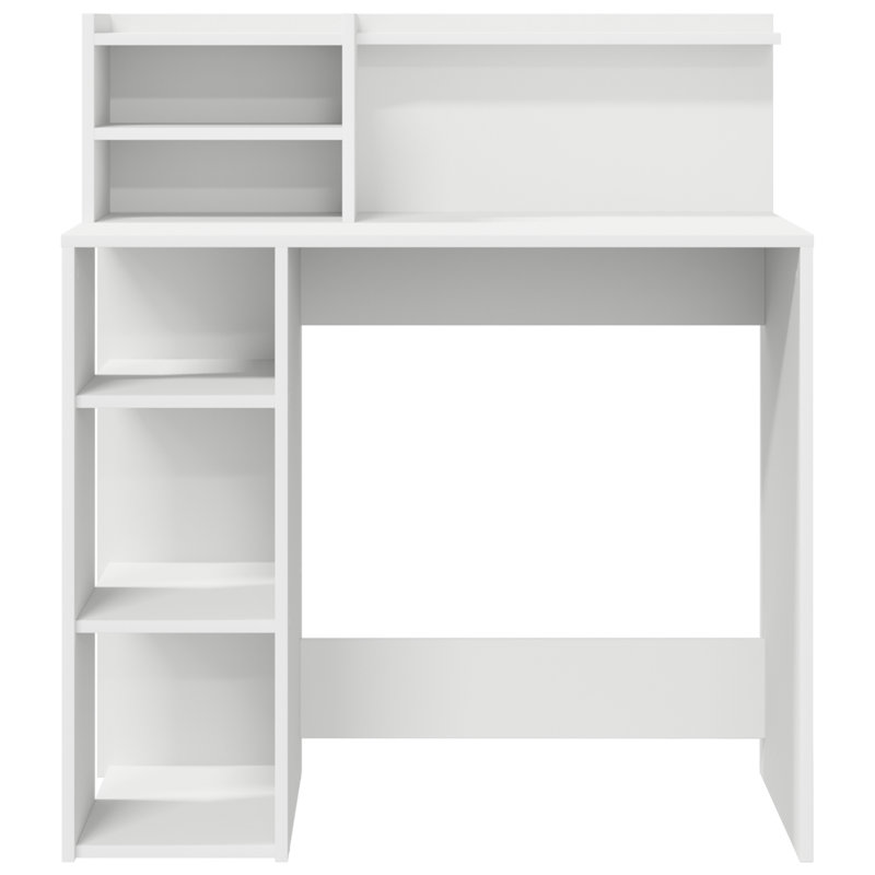 Desk With Storage 90X48x101.5 Cm Engineered Wood, White