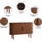 Sideboard Buffer Cabinet with Fluted Slide Doors-1159664252