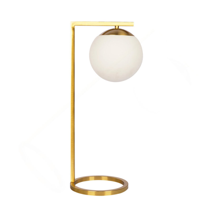 Lampe de table en velours opale blanc avec gradateur intégré