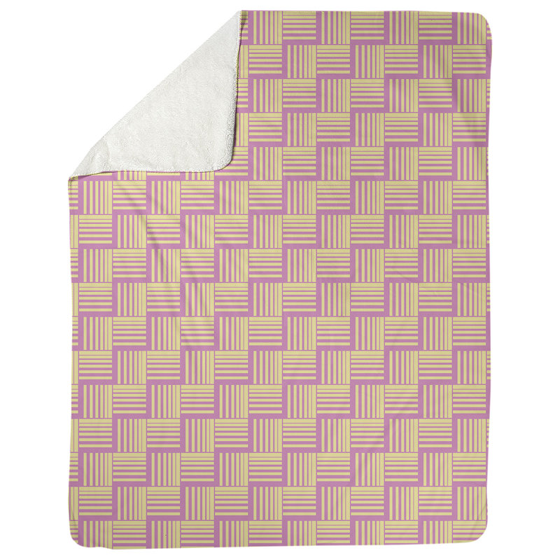 Couverture polaire à rayures classic basketweave, l 50 po x L 60 po, Rose / Jaune