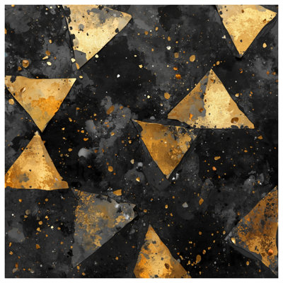 Gold Triangle Abstract Canvas Gallery Wrap in Many Sizes