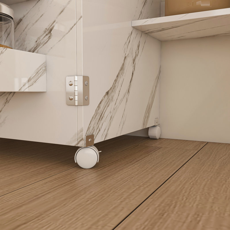 Table de couture pliante 4-en-1 avec roues verrouillables - Poste de travail multifonctionnel, table de bout, bureau d'ordinateur et rangement de cuisine, blanc