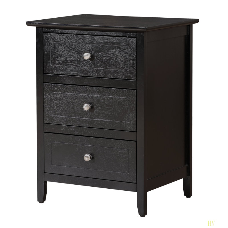 Table de chevet transitionnelle élégante, Noir