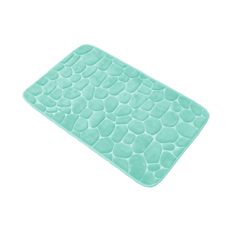 Aqua Blue Memory Foam Pebble Bath Mat 32" x 20"