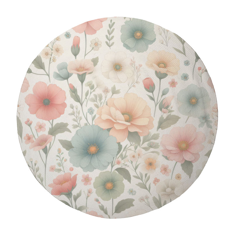 Tapis tressé Bloom Haven, Rond 5 pi