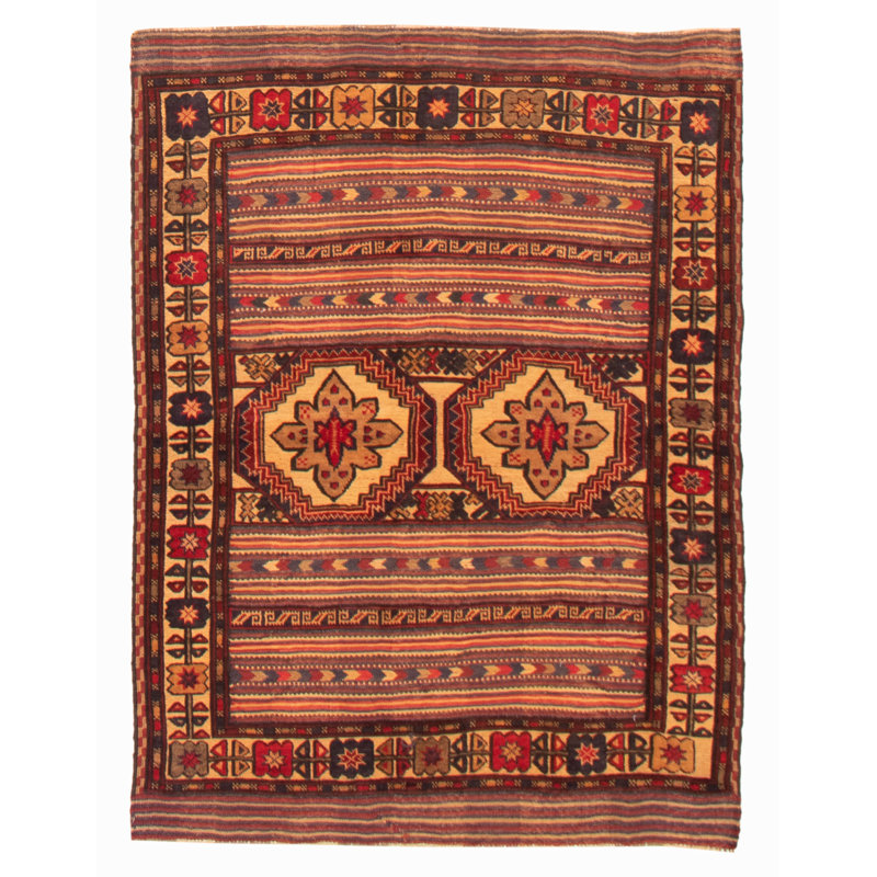 Tapis tadjik brun clair 4 pi 3 po x 5 pi 11 po