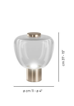 Riflesso Table Lamp 1 Amber Transparent Matt Gold 3 L3405 Ul, 15" H x 13" W x 13" D, Crystal Transparent