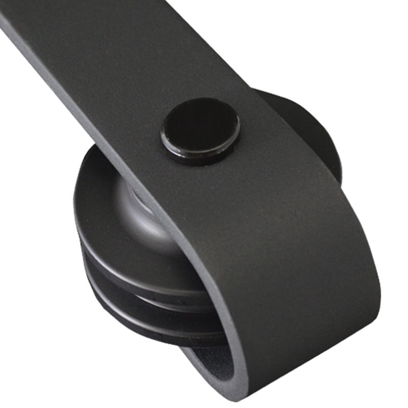 Steel Double Door Barn Door Hardware Kit Standard Double, Matte Black