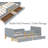 Kids Daybed Frame with Storage Drawers and Safety Guardrails,  Wood Daybed with Headboard and Hook Organizer, Gray, Full-654134730-654134724