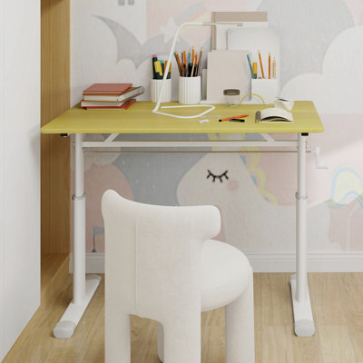Adjustable study desk suitable for children and adults, height-adjustable, multifunctional home office desk, compact design, desktop dimensions: 60cm × 100cm