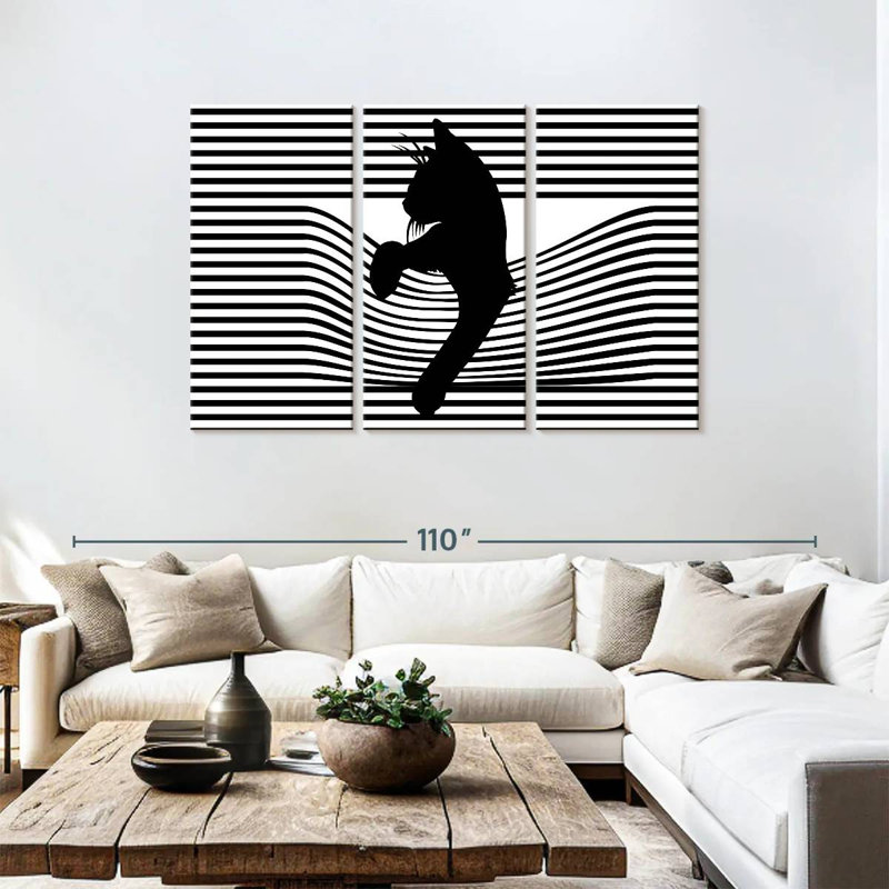 Mid Century Cat, 48" H x 74" W