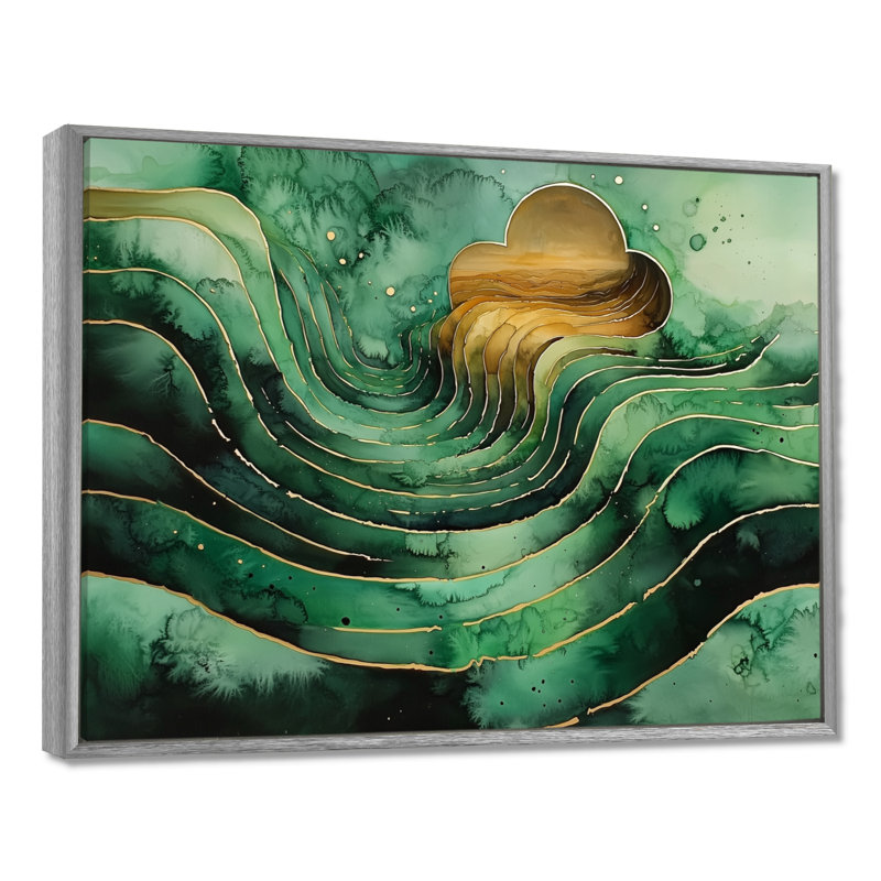 Wessels Emerald, Argent argent, Impression encadrée flottante, H 24 po x l 32 po