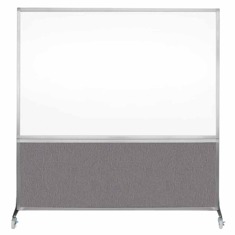 Tableau blanc mobile 6 'de haut DivideWrite, Vert lime, H 72 po x l 72 po, Argent