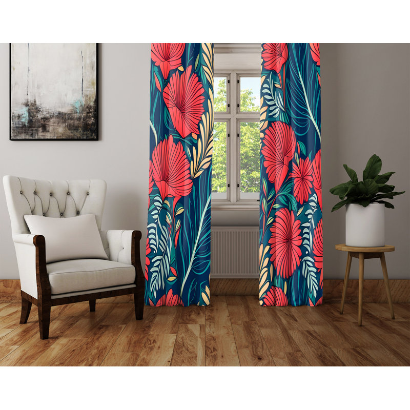 Paire de rideaux semi-transparents en polyester Dayzhane, L 20 po x L 52 po