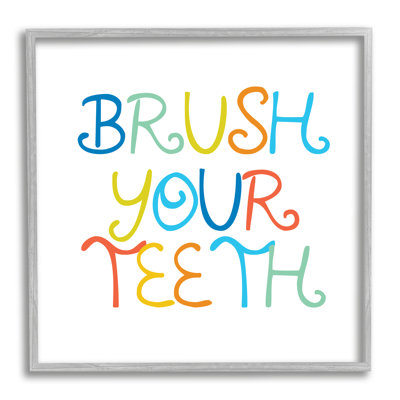 " Fun Kids Bathroom Sign Brush Your Teeth Rules " by Daphne Polselli
