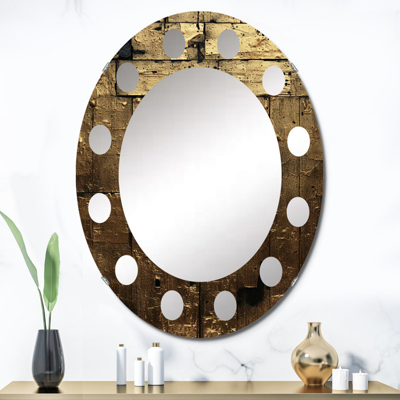 Lenecka - Miroir mural moderne ovale, 36 po x 24 po
