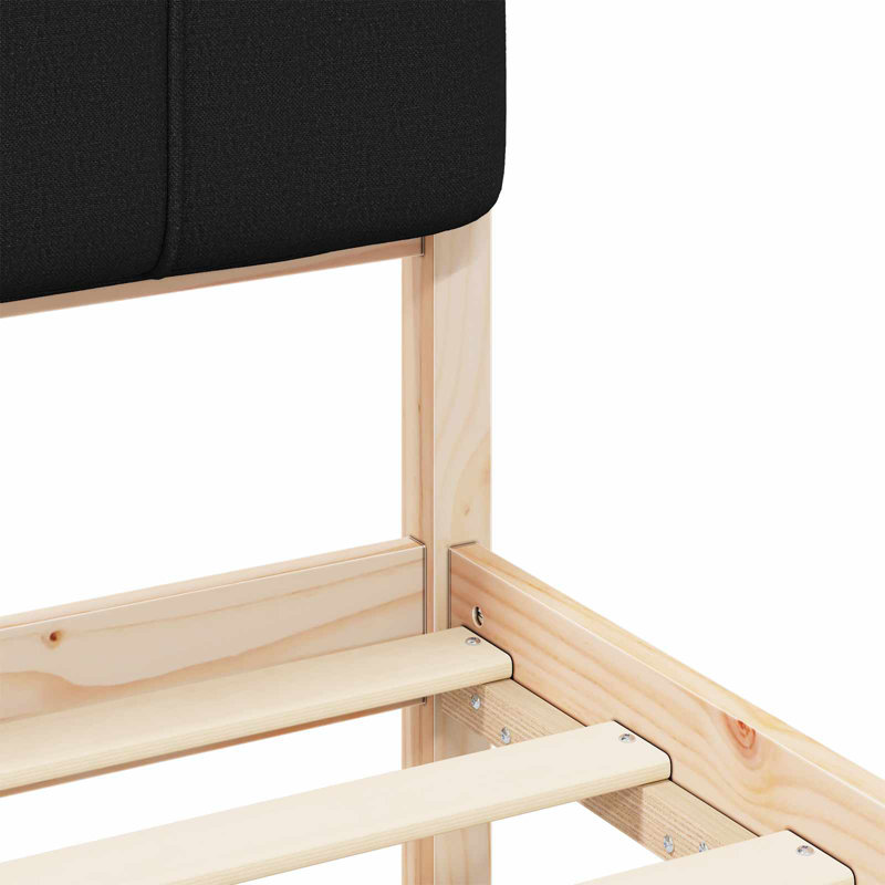 Solid Wood Bed Frame, Black
