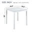 Table de salle à manger carrée blanche à hauteur de comptoir pour 4 personnes, lignes épurées, bords en cristal acrylique, pieds en bois massif pour un plateau de table imperméable, une structure et des pieds faciles à installer
