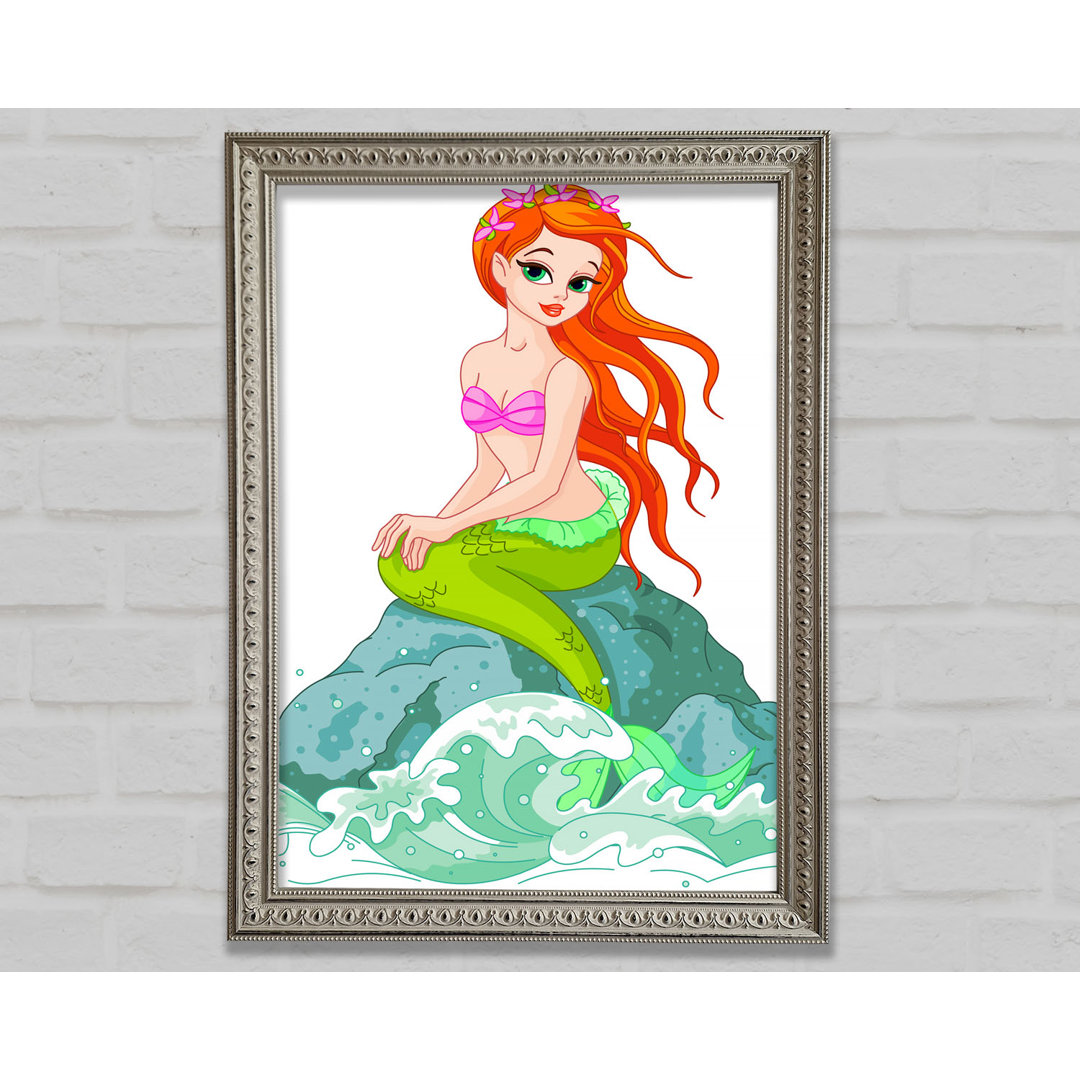 Mermaid Splash Gerahmter Druck