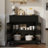Farmhouse Buffet Cabinet with 2 Drawers and Barn-Style Doors-1781237377