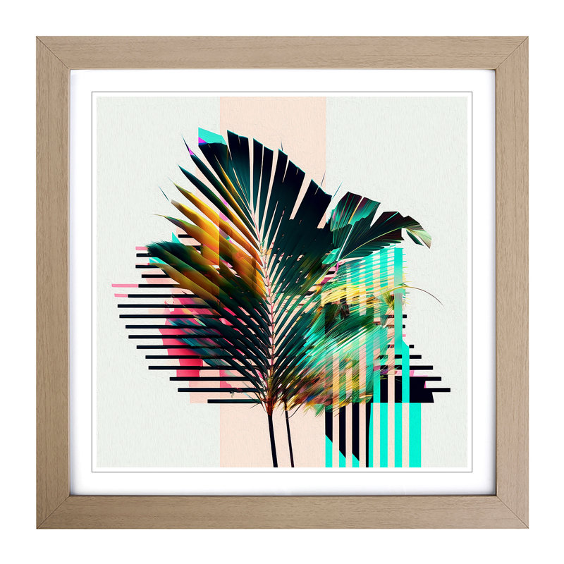 Palm Leaf - Framed Print, Oak