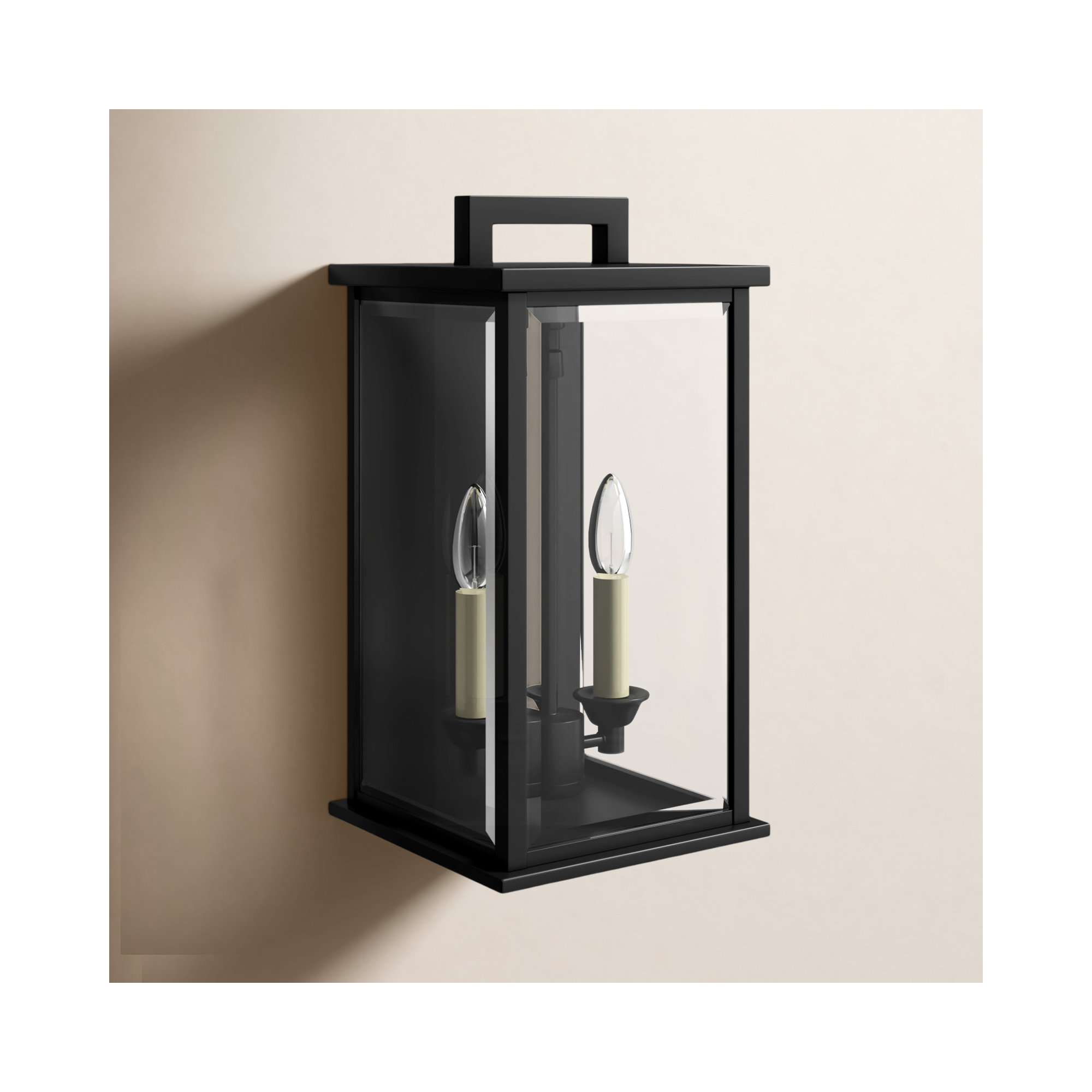 2 Light Outdoor Aluminum Wall Light, 14.25" H x 7.75" W x 7.75" D