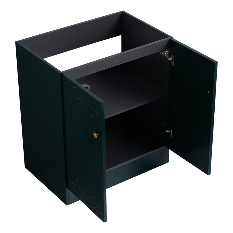 Meuble-lavabo 30 po foncé avec portes à fermeture douce et armoires élégantes - Finition moderne et durable