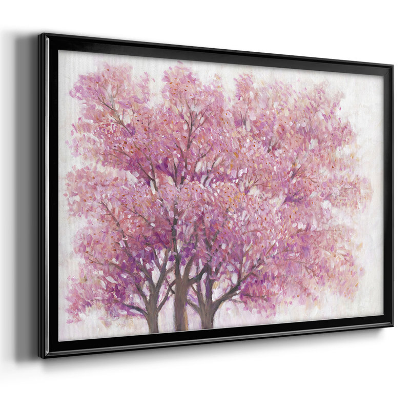 «Pink Cherry Blossom Tree I», reproduction sur toile, H 30 po x l 44 po x P 1,5 po, Noir