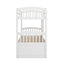 Lit superposé simple au-dessus d'un lit simple en bois avec tiroirs et lit gigogne-572203536