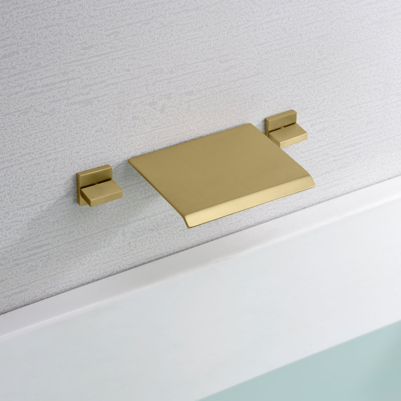 2 Handle Bathroom Waterfall Faucet, Brushed Gold
