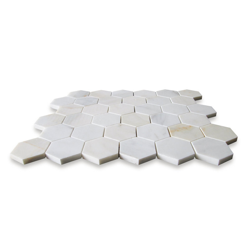 Calacatta 12" x 10" Marble Mosaic Tile, LIght Gray