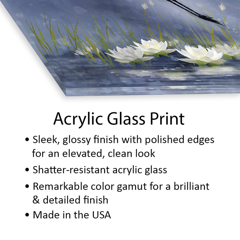 Egret Dawn Flight, impression sur verre acrylique