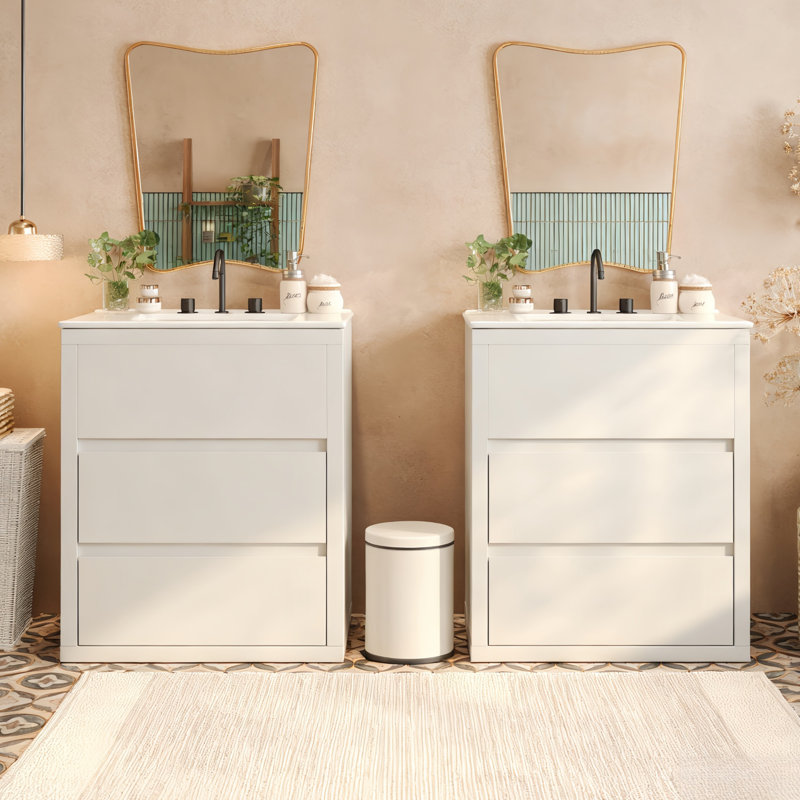 60" Double Bathroom Vanity, White