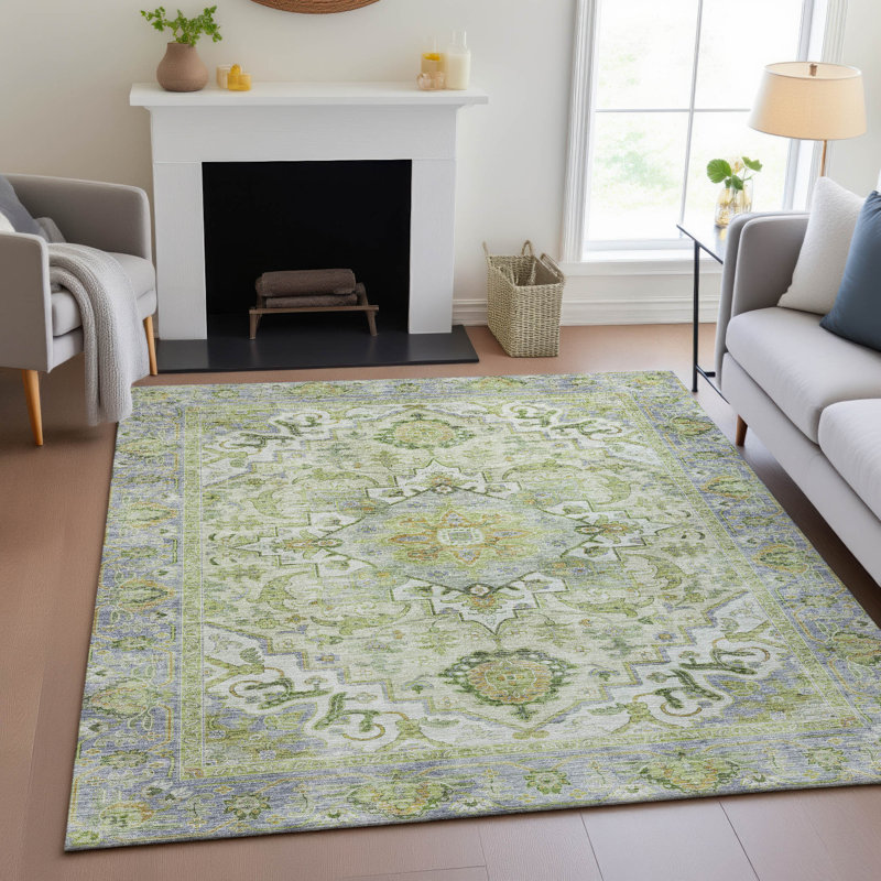 Machine Washable Indoor/Outdoor Oden ACN2163 Global Rug, Rectangle 5' x 7'6"