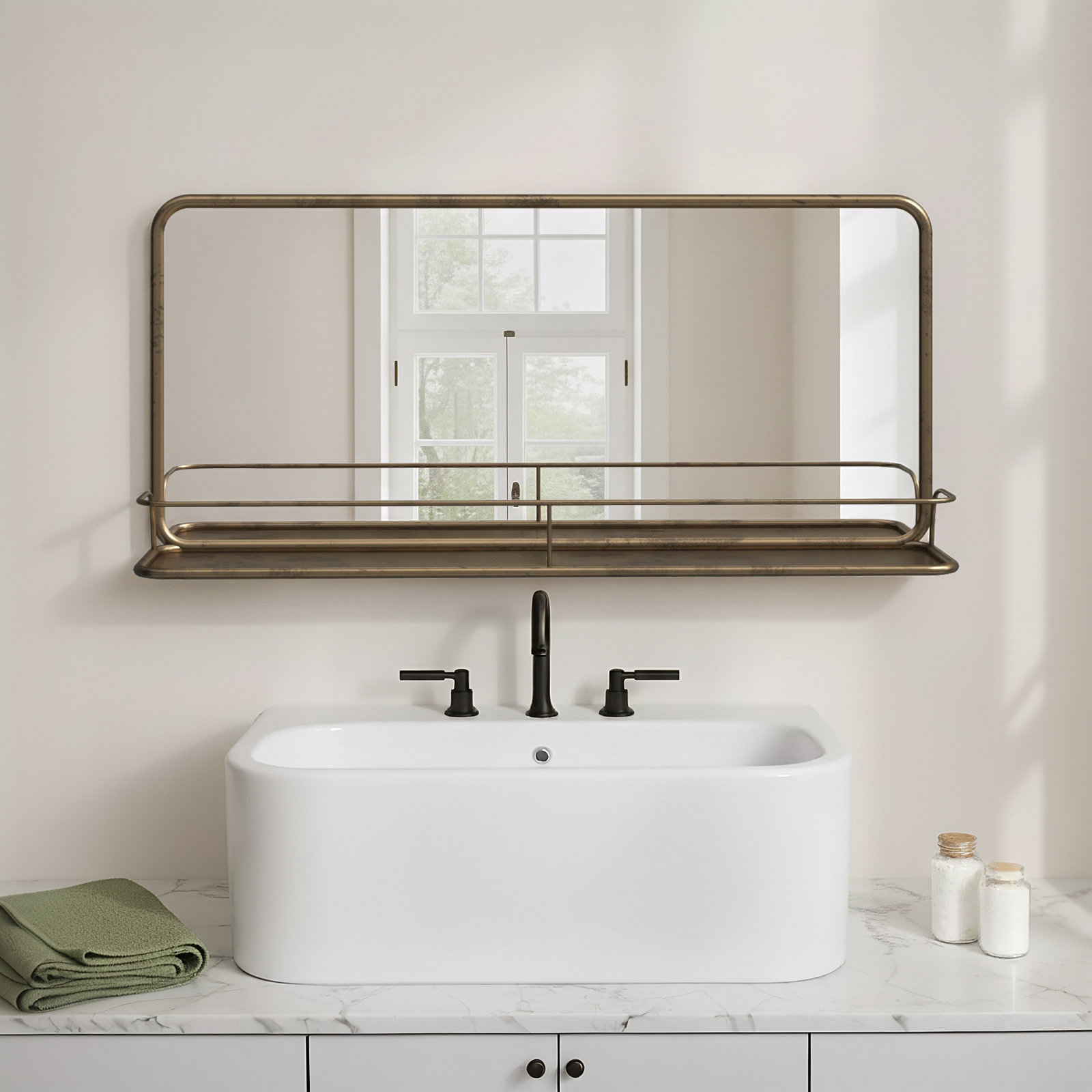Redrow 36" Accent Mirror, Brass/Gold