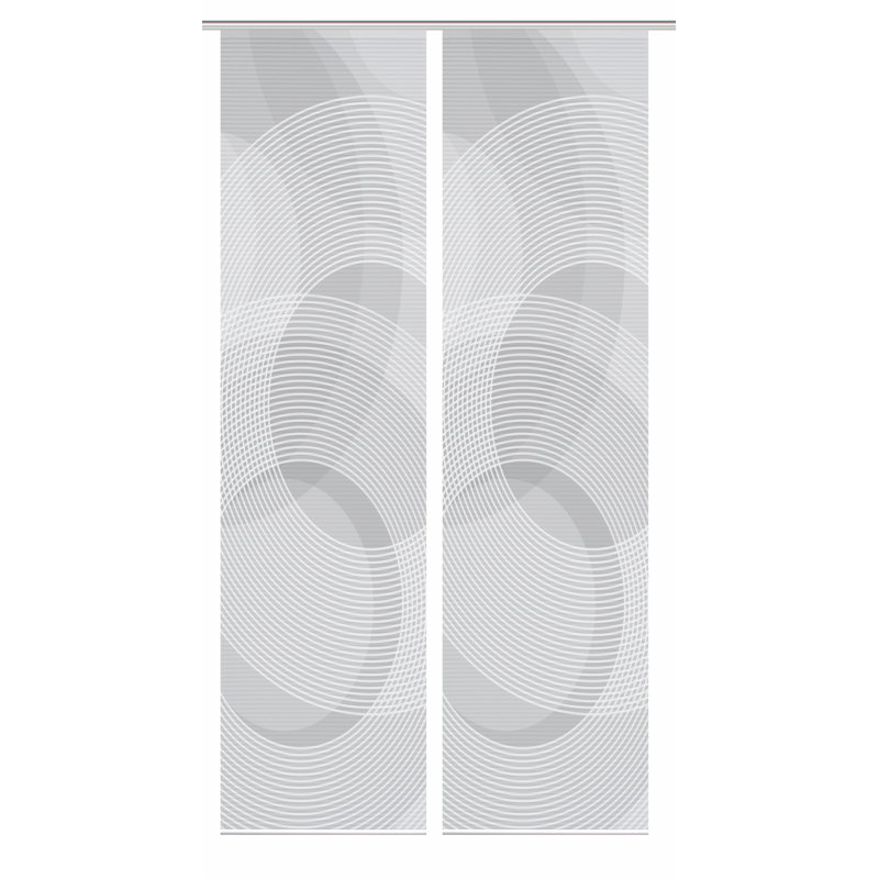 Semi Sheer Sliding Panel Pair, in Grey