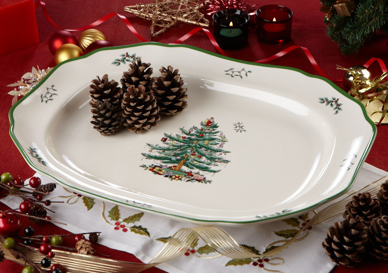 Spode Christmas Tree Sculpted Platter 19"