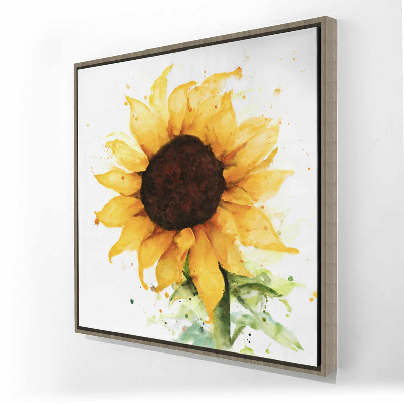 Toile encadrée tournesol | Décoration florale et botanique, Brun