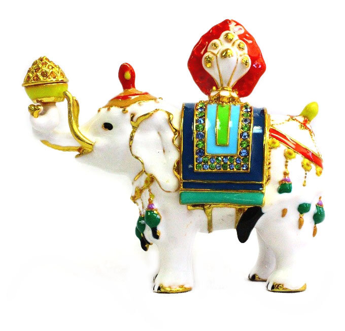 Figurine éléphant portant Mani Baozhu