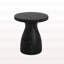 Outdoor Travertine MGO Side Table,Light Weight Concrete End Table,Black Marble Effect