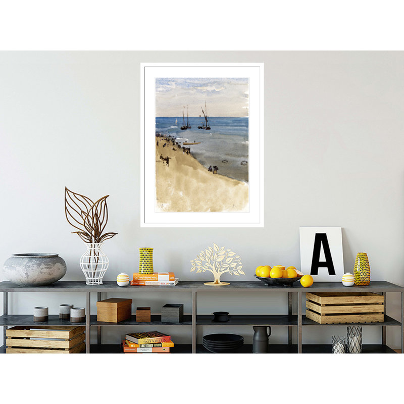 «Green and Silver - The Bright Sea Dieppe» par James McNeill Whistler, impression giclée encadrée, 21.75" H x 16.87" W