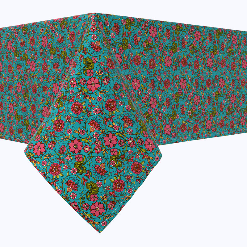 Rectangular Tablecloth, 100% Cotton, Floral 40,  104" x 52" 