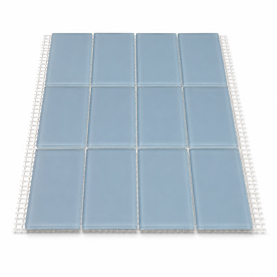 Carrelage mosaïque en verre bleu ciel Wind 3 "x 6"