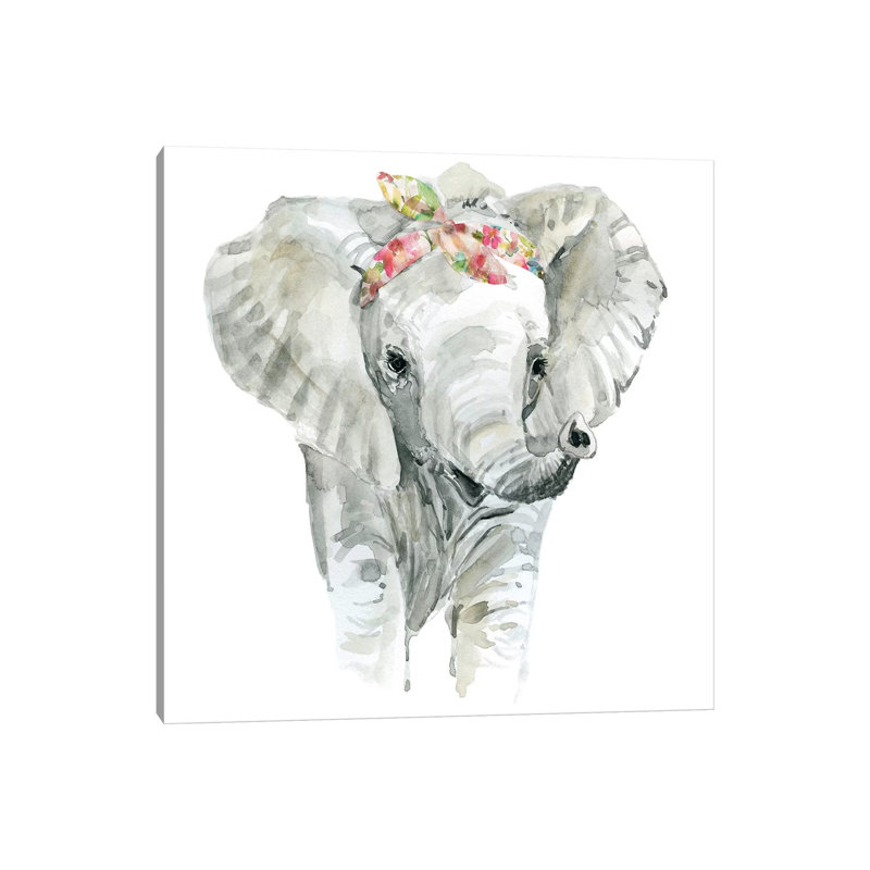 Savannah Elephant by Carol Robinson - Painting on Canvas, 66.04 cm H x 66.04 cm W x 3.175 cm D, Wrapped Canvas