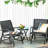 2 Metal Frame Glider Chairs With Breathable Textile Seat Mat - Transform Your Outdoor Into A Chill Spot: Garden, Poolside, Backyard, Balcony Black Porch Create Space: