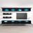 Lino 126" Modern Floating Wall Mounted Entertainment Center with 16-Color LED Lighting, High Gloss Finish-1082258003