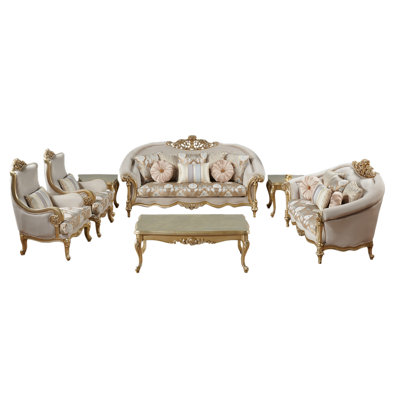 Infinity 7 Piece Velvet Living Room Set by Infinity Furniture Import